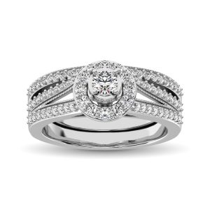 10K White Gold 3/4 Ct.tw Diamond Bridal Ring