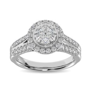Diamond 1 Ct.Tw. Round Shape Engagement Ring in 10K White Gold