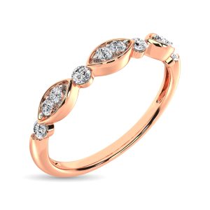 Diamond 1/5 Ct.Tw. Stack Band in 10K Rose Gold