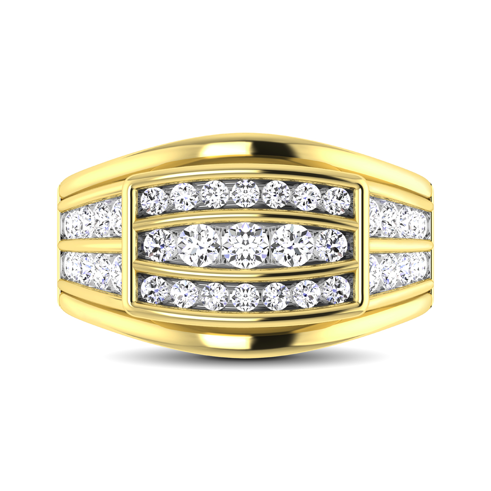 10K Yellow Gold 1 1/2 Ct.Tw. Diamond Mens Fashion Ring