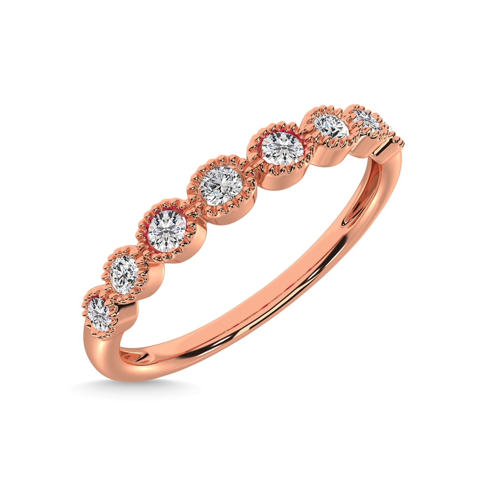 Diamond 1/6 Ct.Tw. Stack Band in 10K Rose Gold