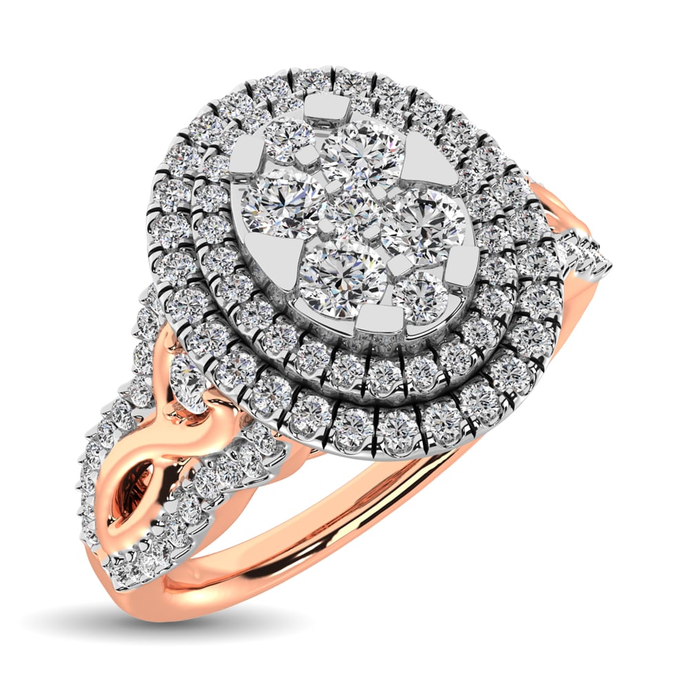 14K Two Tone Gold 3/4 Ct.Tw. Diamond Engagement Ring