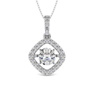 Diamond 2 Ct.Tw. Square Shape Shimmering Pendant in 14K White Gold