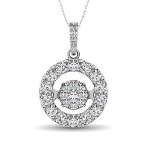Moving Diamond 5/8 Ct.tw Pendant in 14K White Gold
