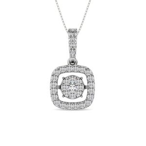 Moving Diamond 5/8 Ct.tw Pendant in 14K White Gold