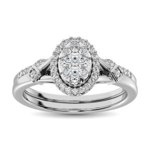 14K White Gold 1/2 Ct.tw Diamond Bridal Ring