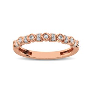 14K Rose Gold 1/6 Ct.tw Diamond Band