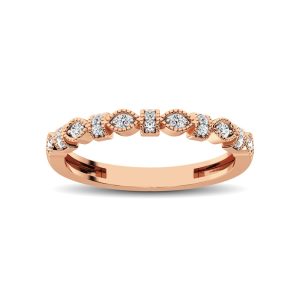 14K Rose Gold Marquise Frame 1/6 Ct.tw Diamond Band