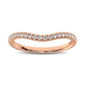 14K Rose Gold 1/6 Ct.tw Contour Band Ring