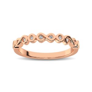 14K Rose Gold 1/10 Ct.tw Diamond Band