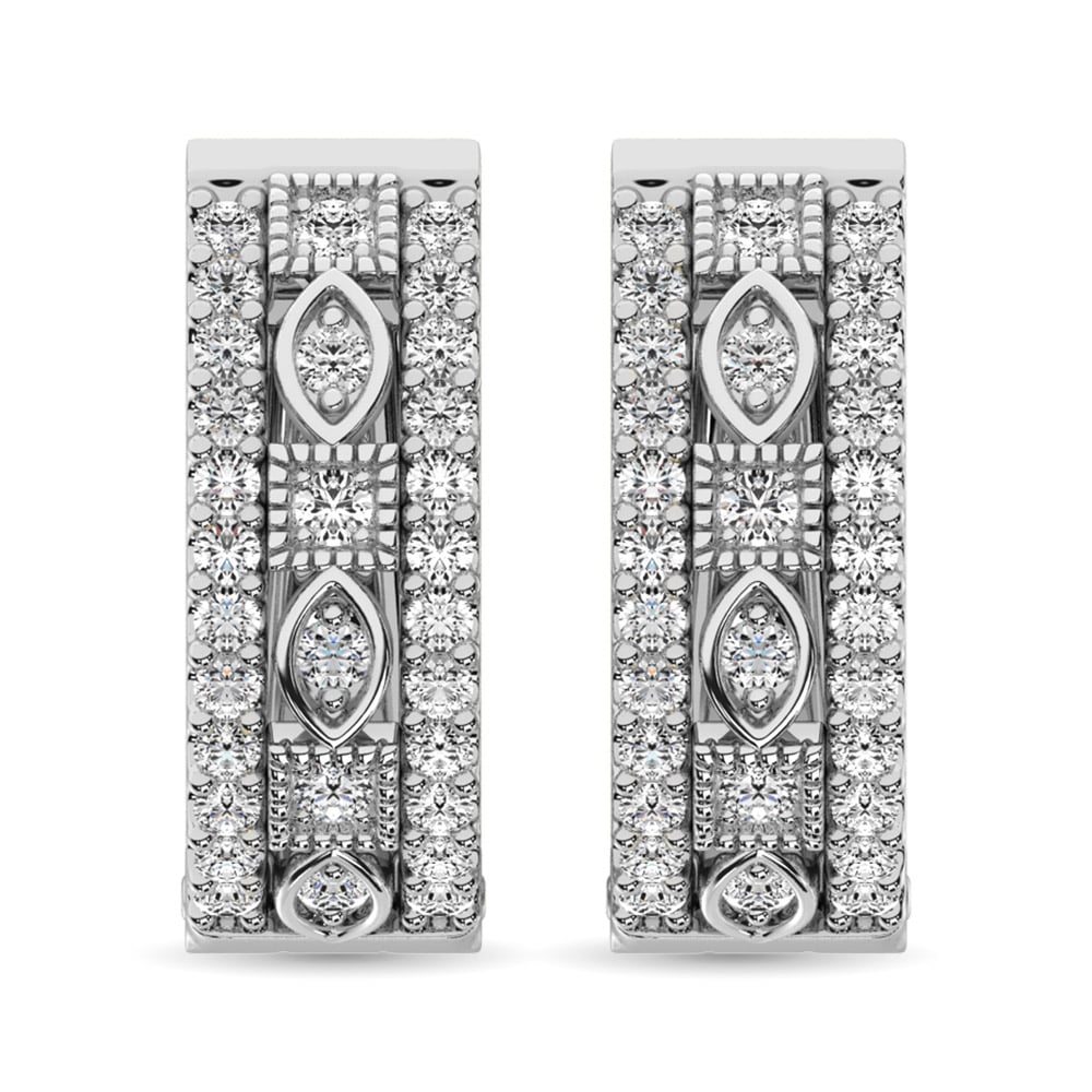 Diamond 3/8 Ct.Tw. Hoop Earrings in 14K White Gold