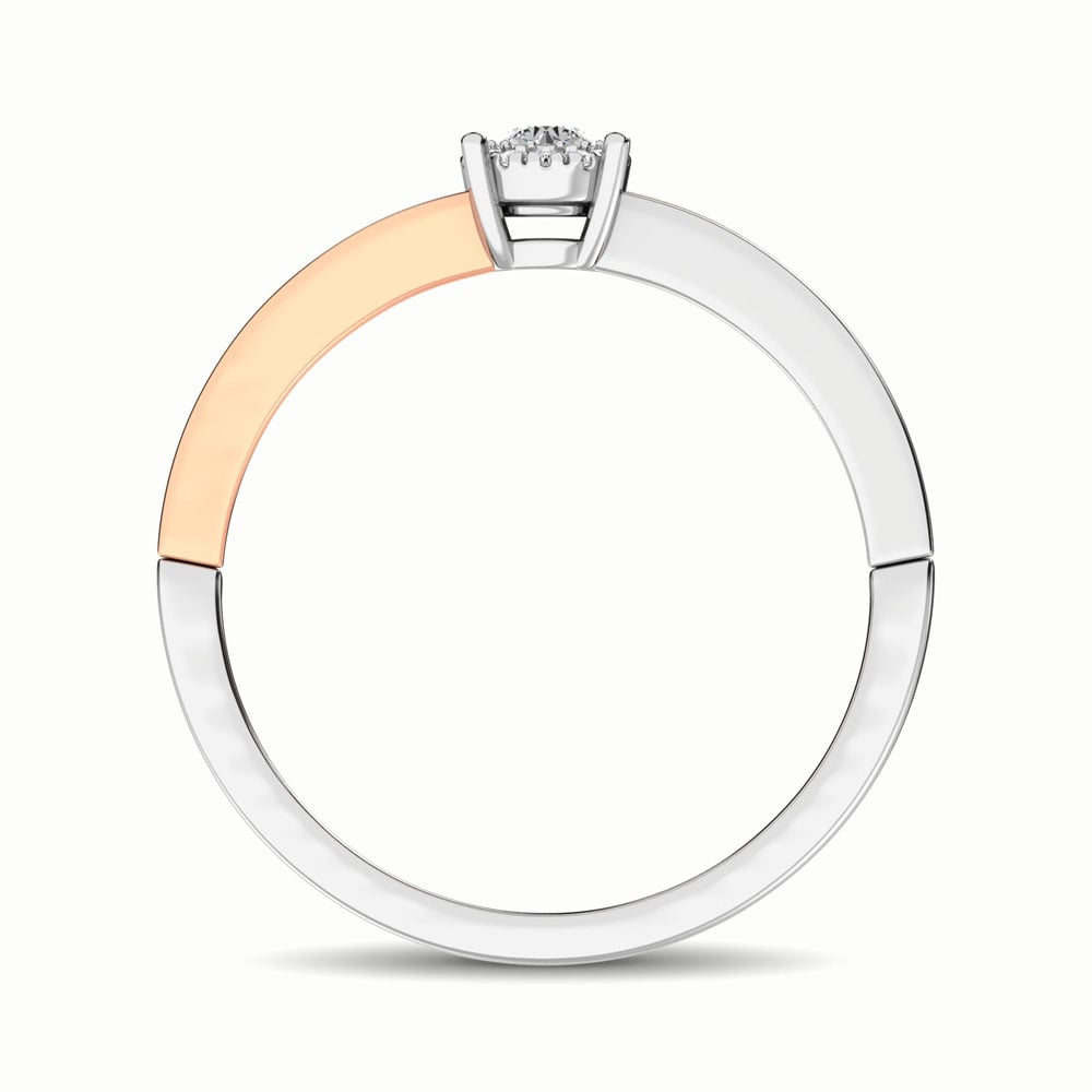 10K Two Tone 1/10 Ct.Tw. Diamond Engagement Ring