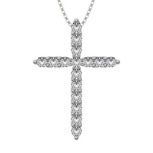 4 Prong Diamond 1/2 Ct.Tw. Cross Pendant