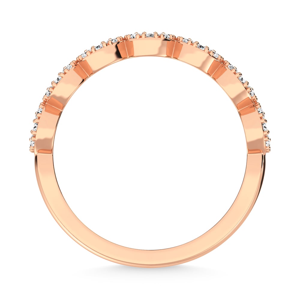 Diamond 5/8 Ct.Tw. Diamond and Blue Sapphire Stackable Band in 14K Rose Gold