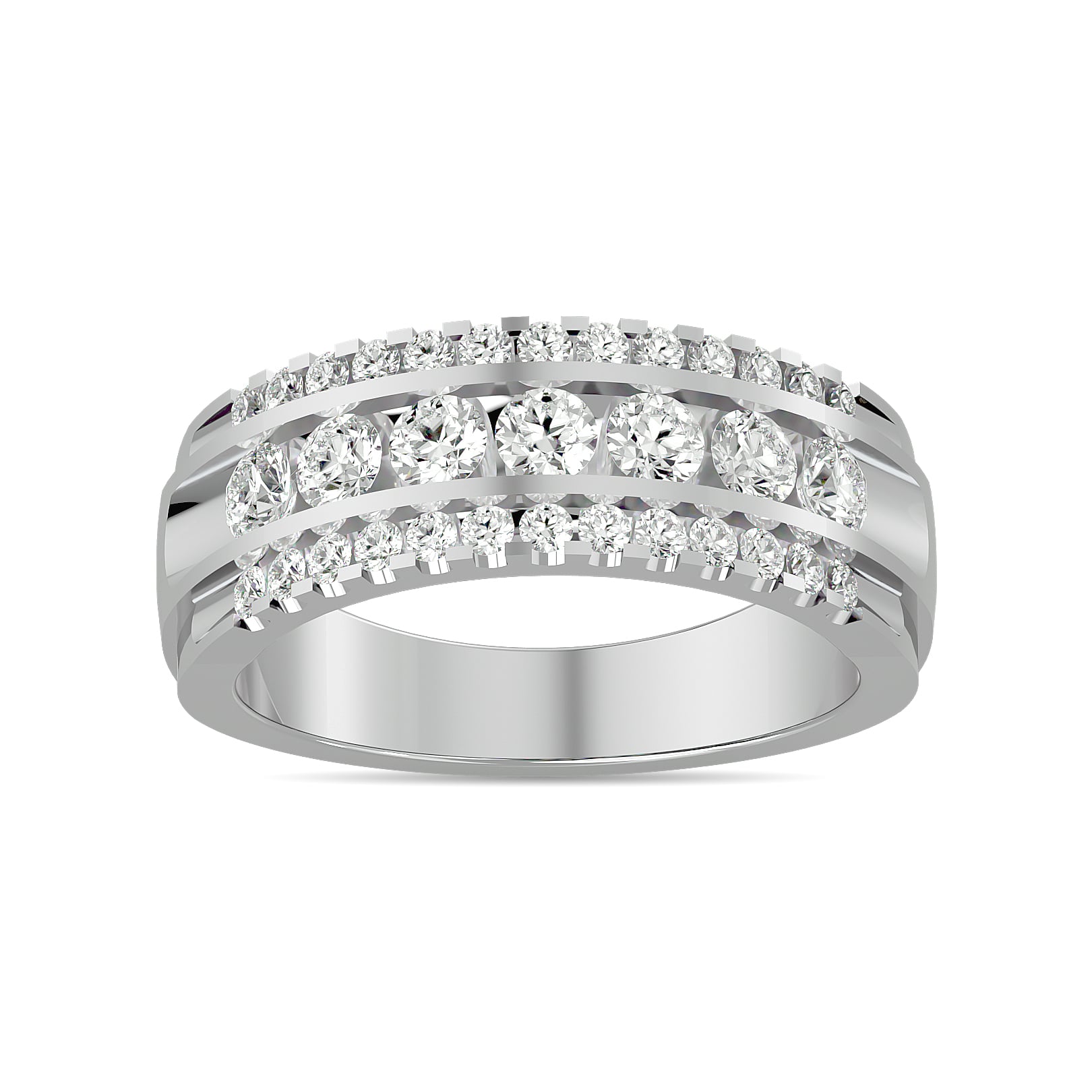Diamond 1 Ct.tw Machine Band in 14K White Gold