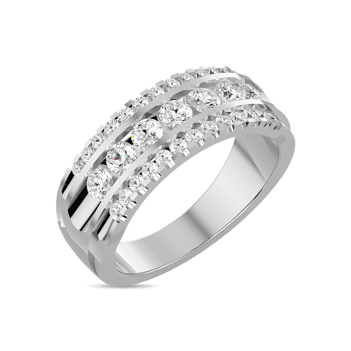 Diamond 1 Ct.tw Machine Band in 14K White Gold