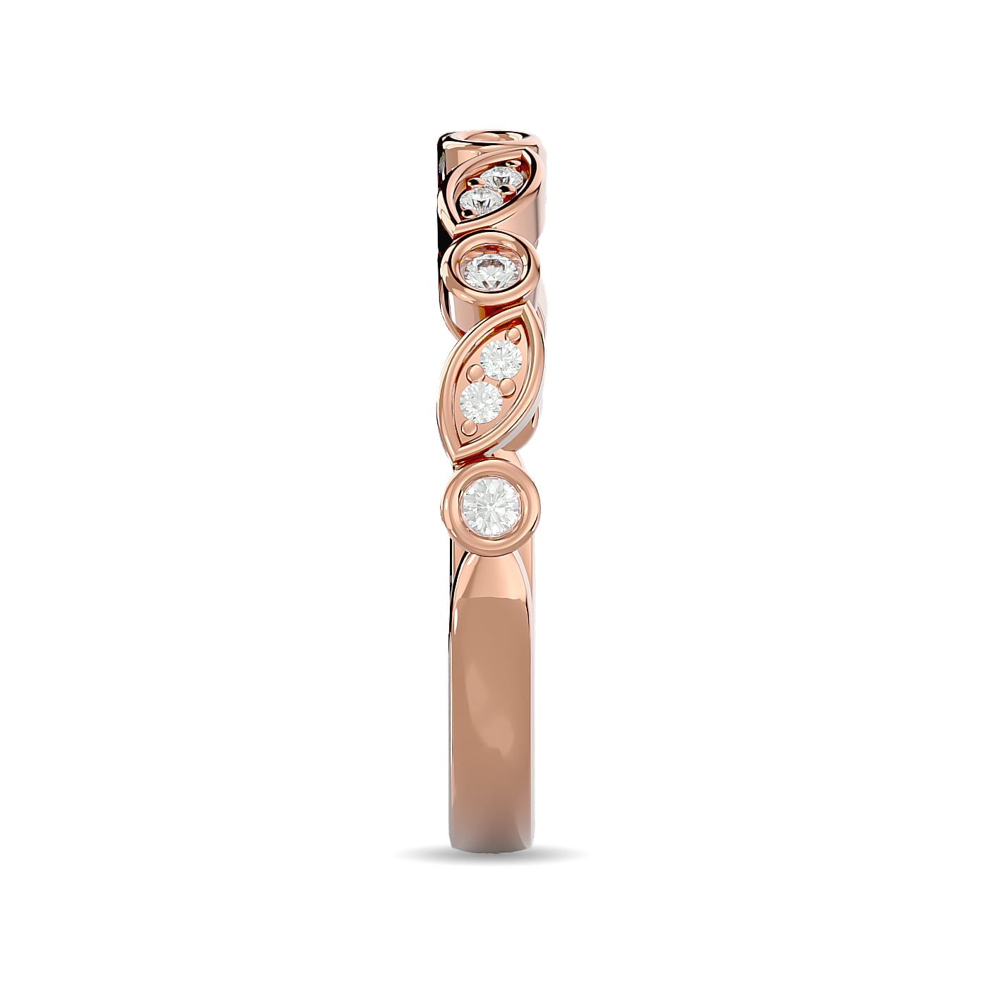 Diamond 1/6 Ct.tw Stack Band in 14K Rose Gold