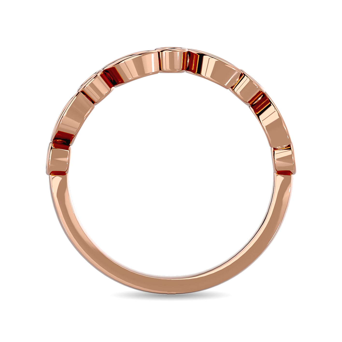 Diamond 1/6 Ct.tw Stack Band in 14K Rose Gold