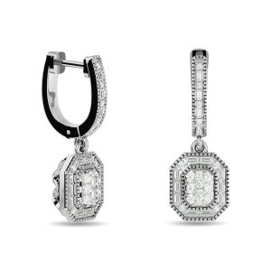Diamond 5/8 Ct.tw Fashion Earrings in 14K White Gold