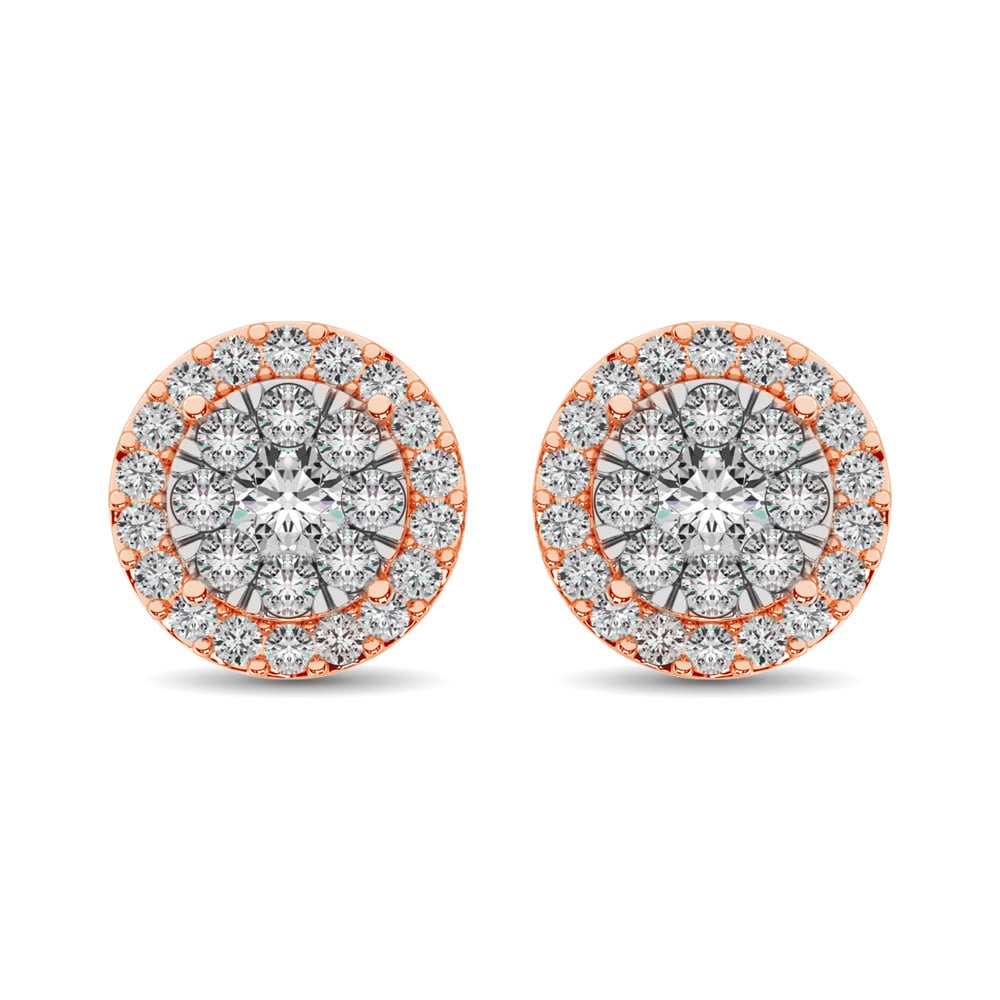 Diamond Stud earrings 3/4 Ct.tw in 14K Rose Gold