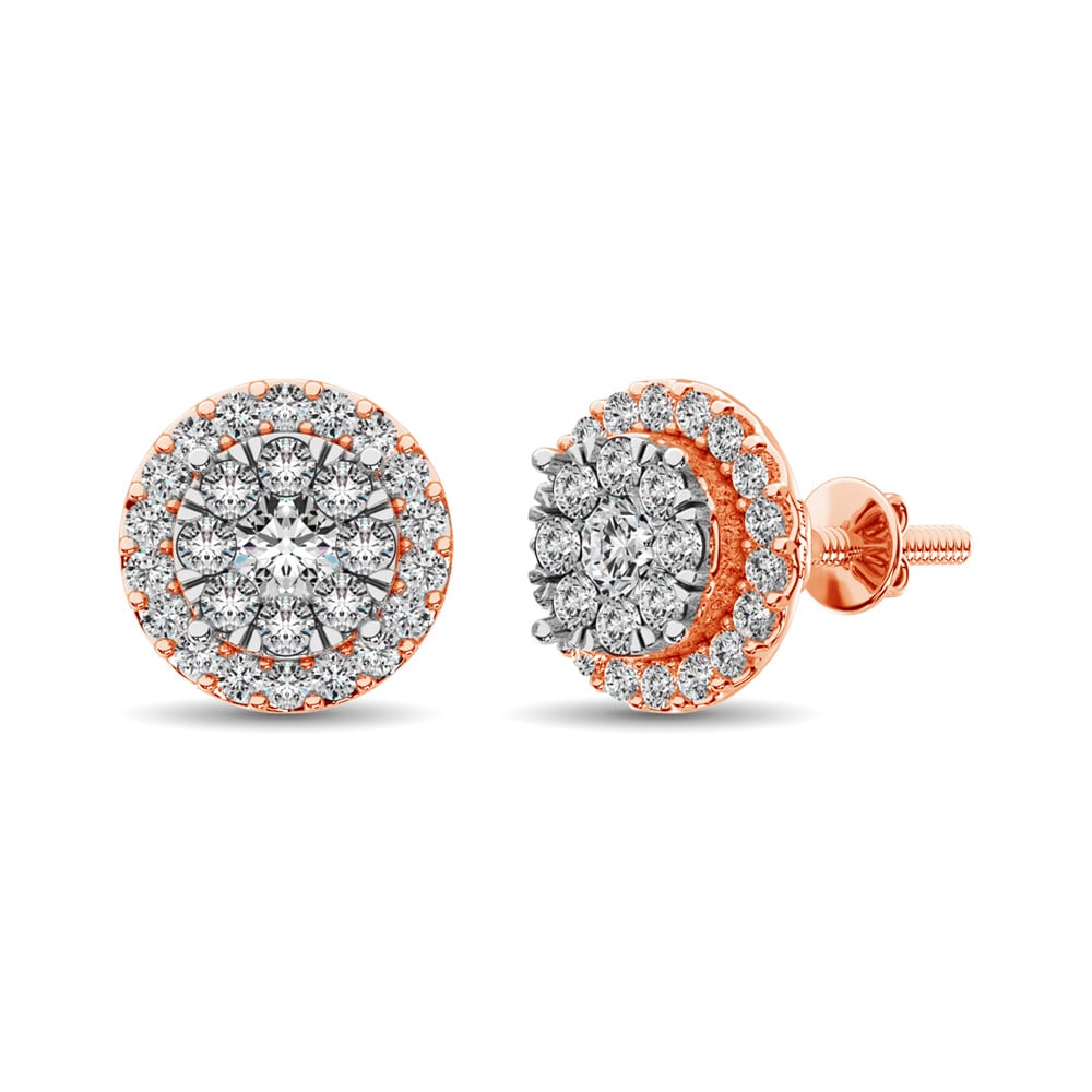 Diamond Stud earrings 3/4 Ct.tw in 14K Rose Gold