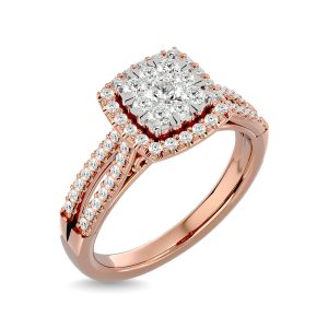 Diamond 3/4 Ct.tw Halo Engagement Ring in 14K Rose Gold