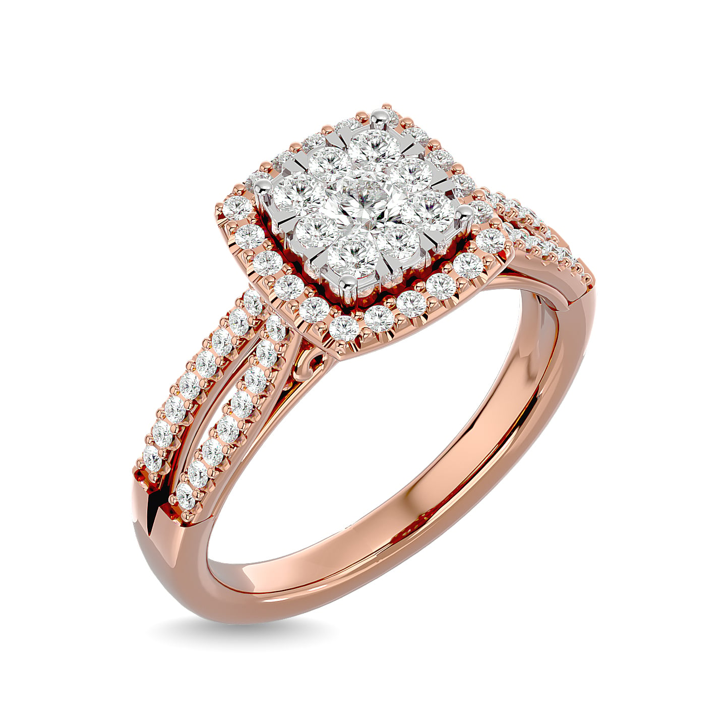 Diamond 3/4 Ct.tw Halo Engagement Ring in 14K Rose Gold