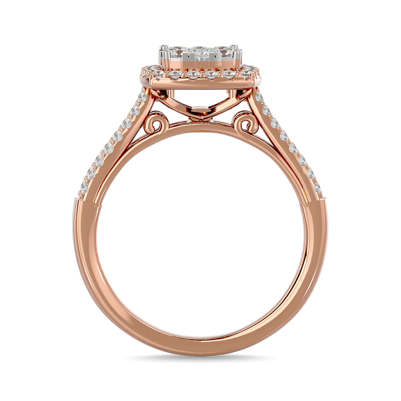 Diamond 3/4 Ct.tw Halo Engagement Ring in 14K Rose Gold