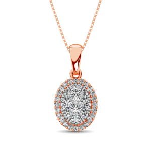 Diamond Fashion Pendant 5/8 Ct.tw Round Cut in 14K Rose Gold