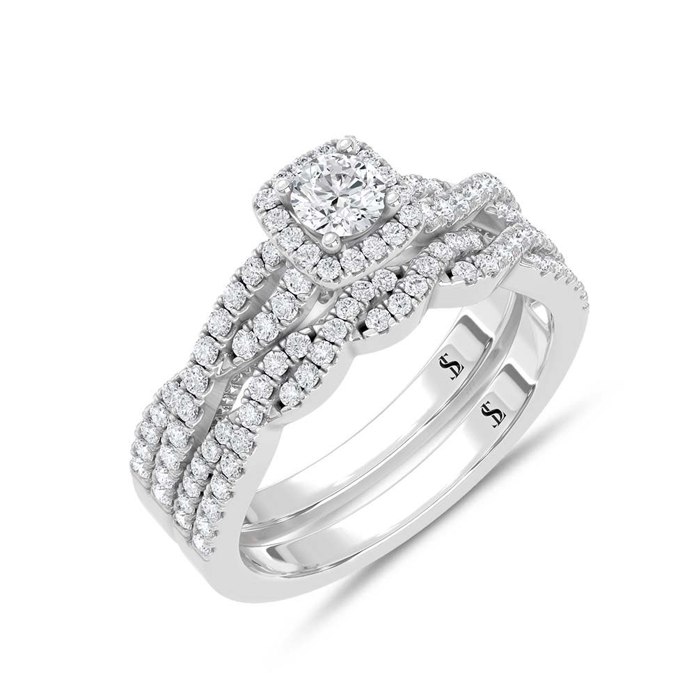 Diamond 3/4 Ct.Tw. Bridal Ring in 14K White Gold