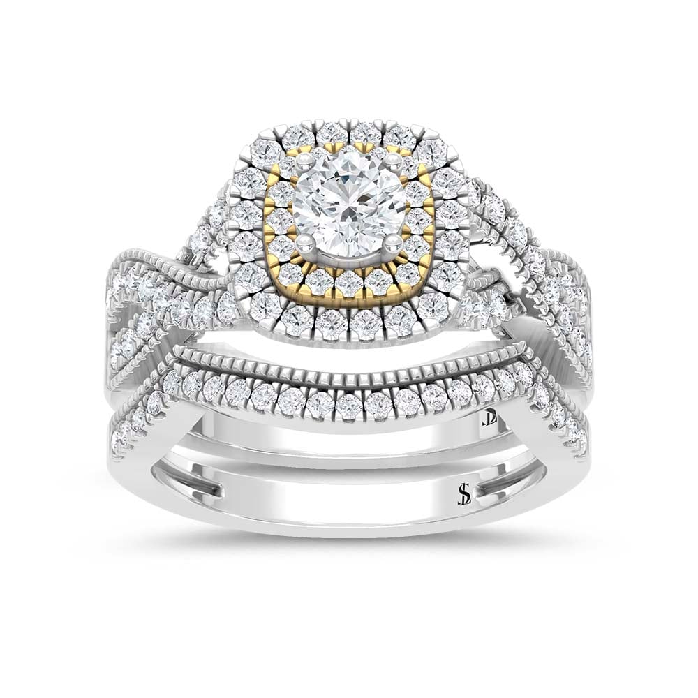 Diamond 1 Ct.Tw. Bridal Ring in 14K White Gold