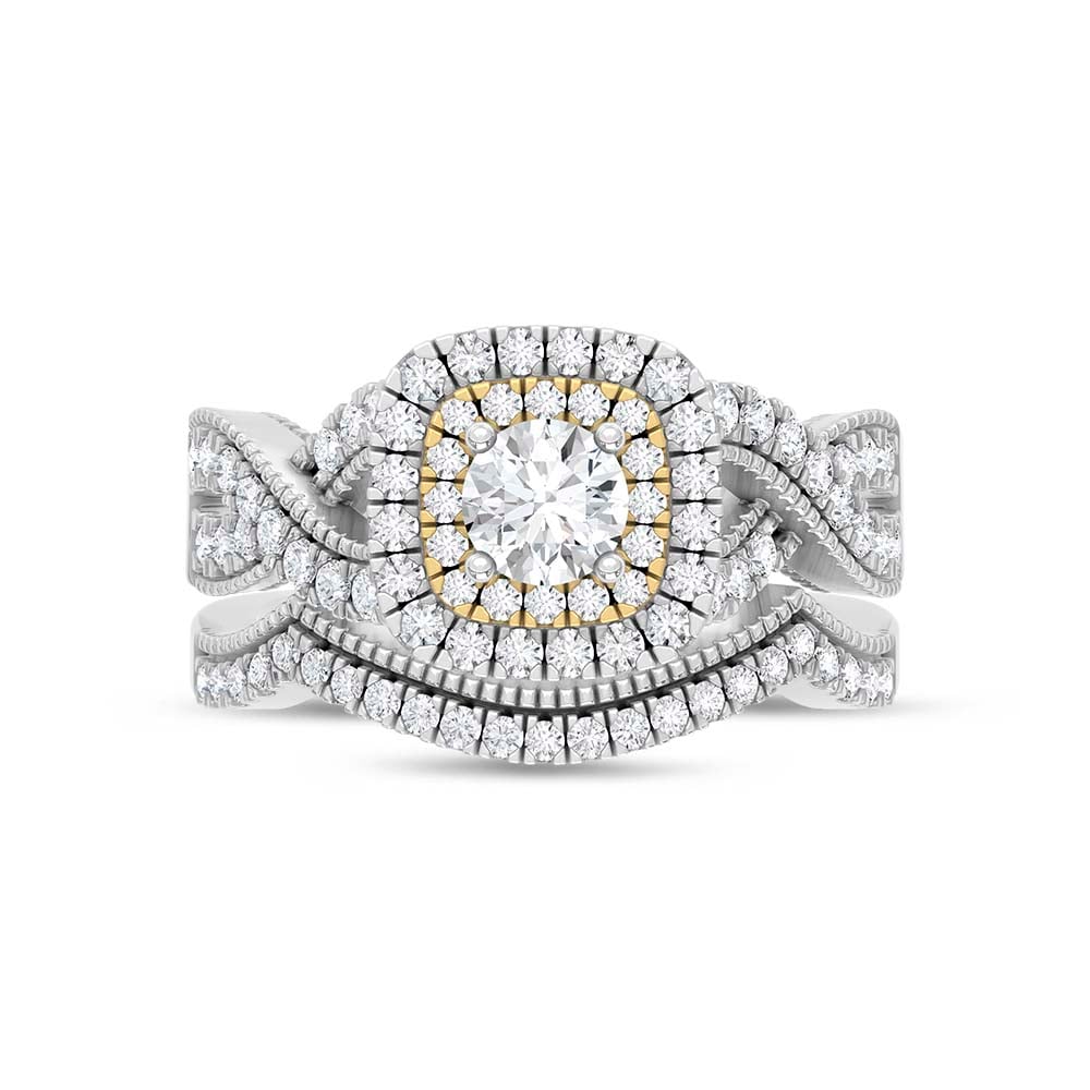 Diamond 1 Ct.Tw. Bridal Ring in 14K White Gold