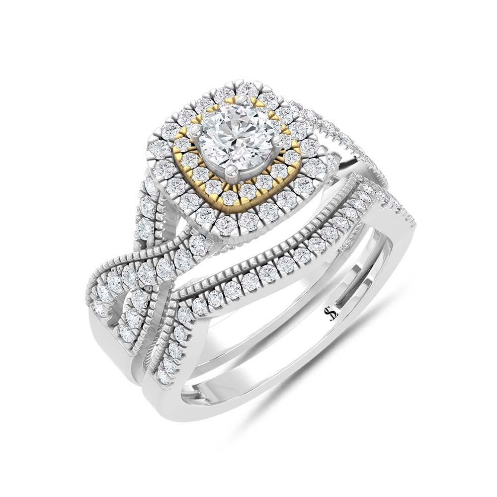 Diamond 1 Ct.Tw. Bridal Ring in 14K White Gold