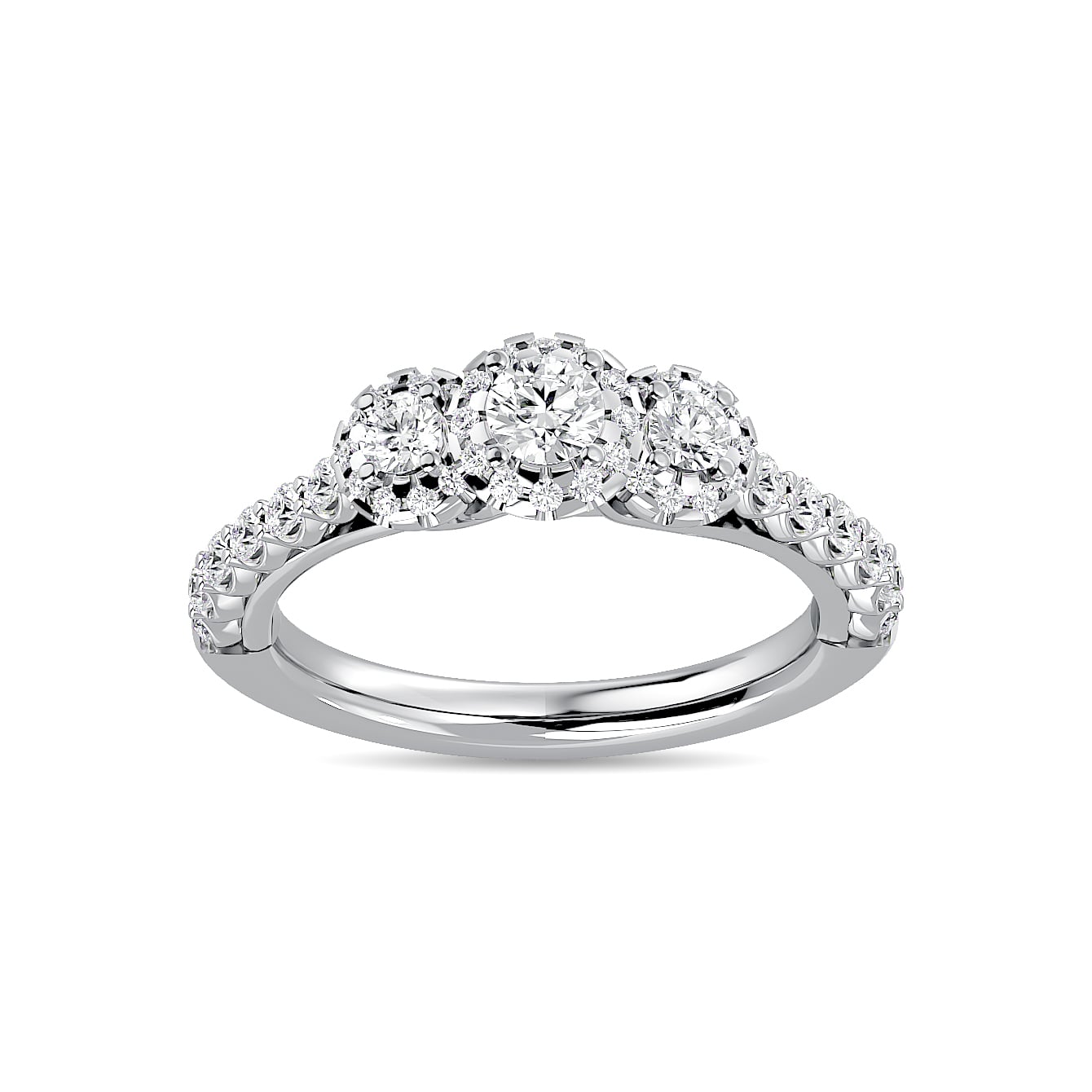 Diamond 1 Ct.Tw. Bridal Ring in 14K White Gold