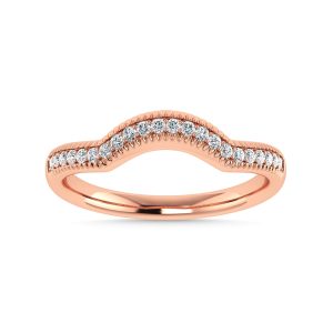 Diamond 1/10 Ct.Tw. Chevron Band in 14K Rose Gold