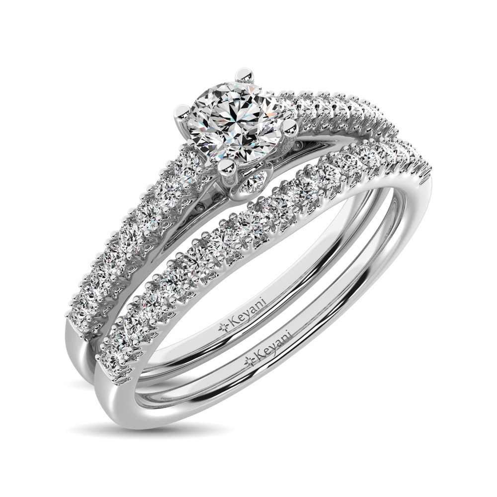 Diamond 1/2 Ct.Tw. Bridal Ring in 14K White Gold