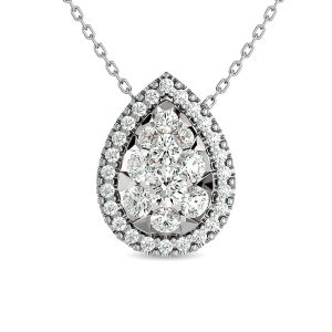 Diamond 1/2 Ct.tw Pear Shape Fashion Pendant in 14K White Gold