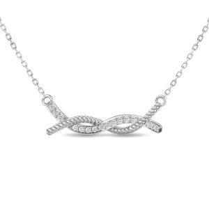 Diamond Round Cut  Fashion Necklace 1/6 Ct.tw in 10K White Gold