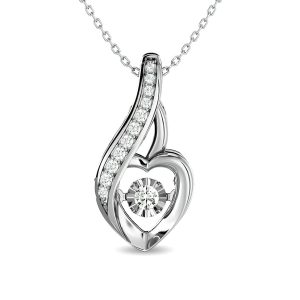 Diamond 1/8 Ct.tw Heart Pendant  in 10K White Gold