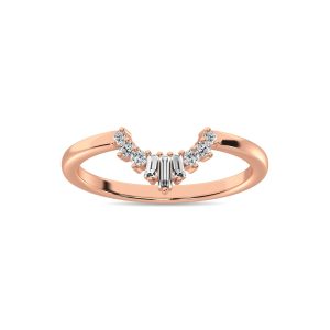 Diamond 1/6 Ct.tw Round and Baguette Fashion Ring  in 10K Rose Gold