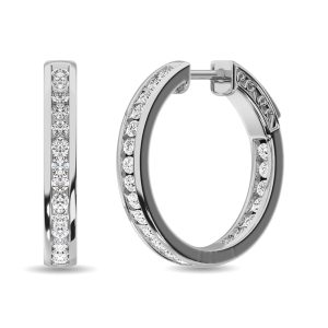 Diamond 2 Ct.tw Hoop Earrings in 14K White Gold