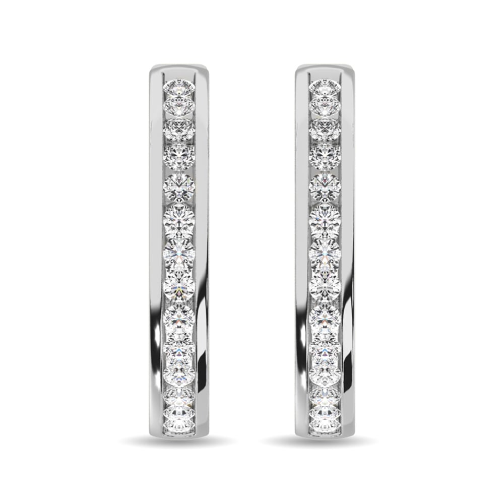 Diamond 1 Ct.tw Hoop Earrings in 14K White Gold