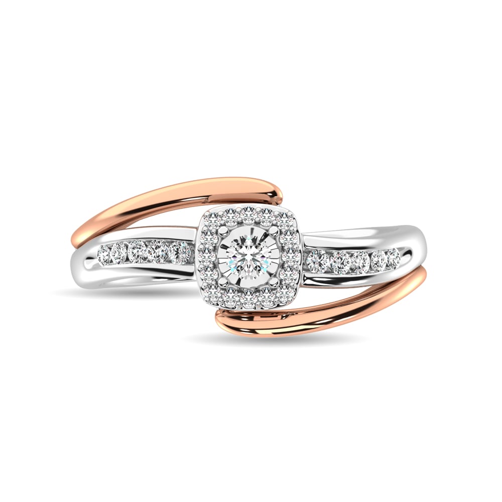 Diamond 1/6 Ct.tw Promise Ring in 10K Rose and White Gold