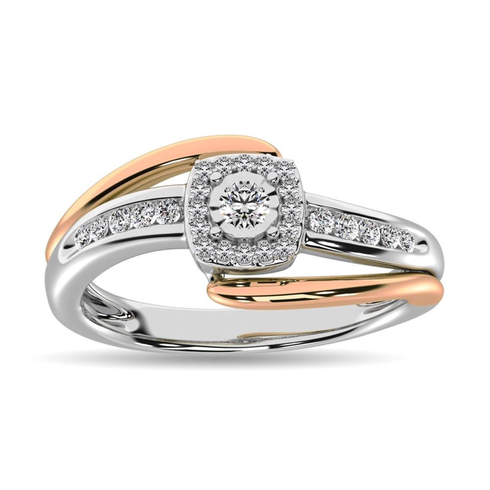 Diamond 1/6 Ct.tw Promise Ring in 10K Rose and White Gold
