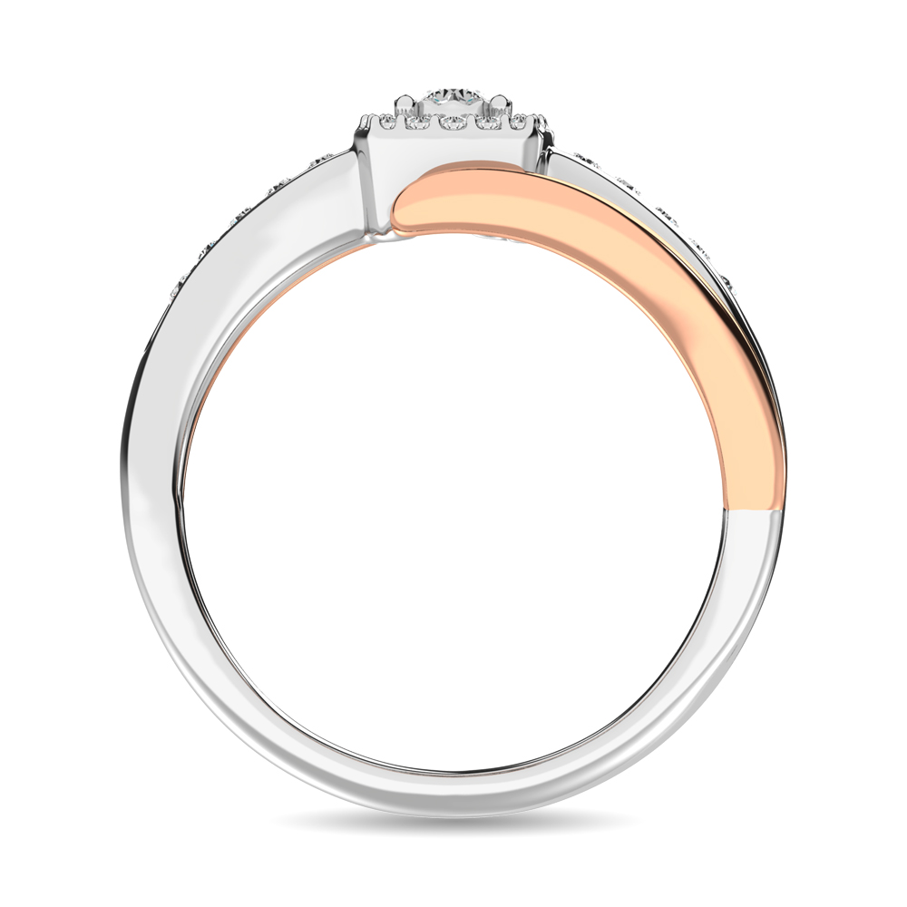 Diamond 1/6 Ct.tw Promise Ring in 10K Rose and White Gold