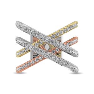 Diamond 1 Ct.tw Fashion Ring in 14K Three Tone Gold