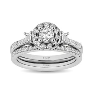 14KT White Gold 1Ct.Tw. Diamond keyani Bridal Ring