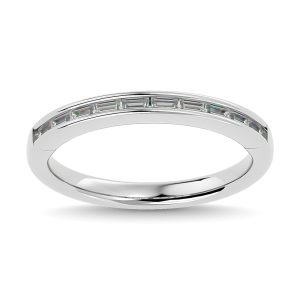 Diamond 1/3 Ct.tw Channel Set Straight Baguette Ladies Band in 14K White Gold