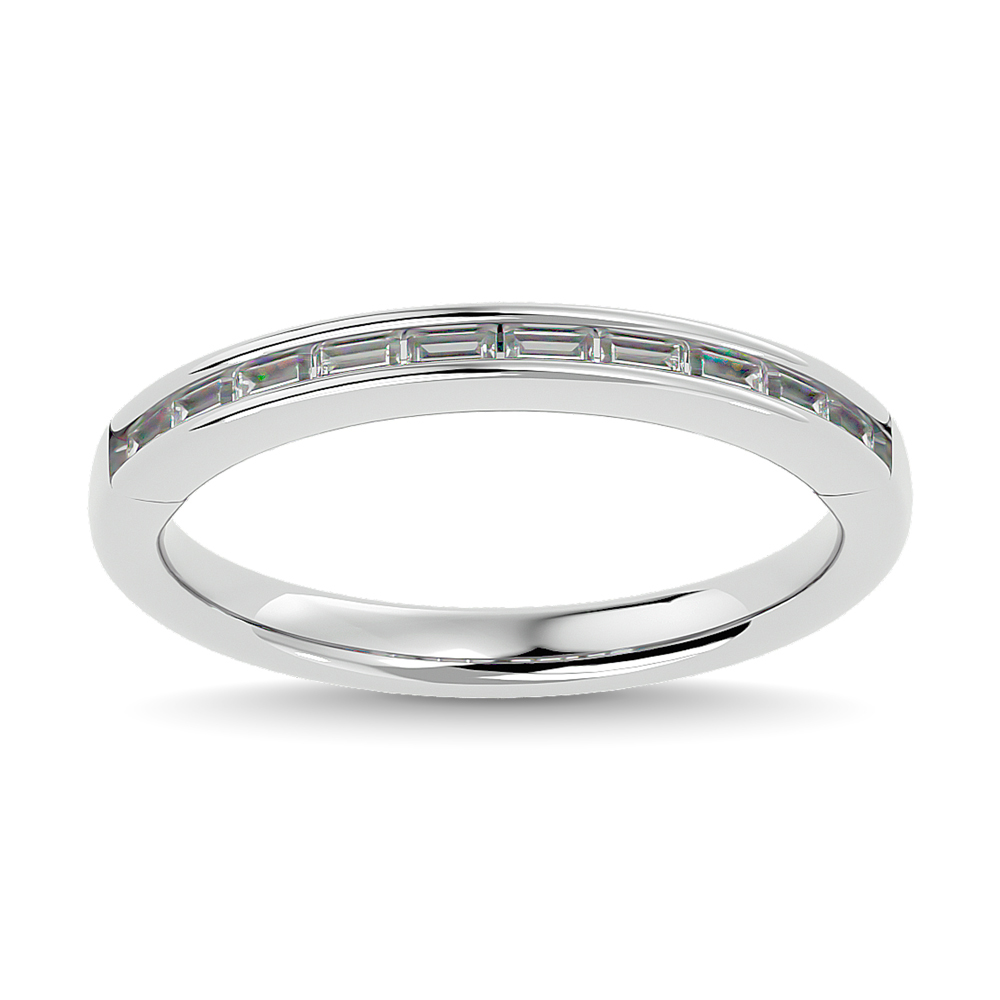 Diamond 1/3 Ct.tw Channel Set Straight Baguette Ladies Band in 14K White Gold