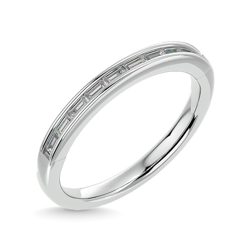 Diamond 1/3 Ct.tw Channel Set Straight Baguette Ladies Band in 14K White Gold